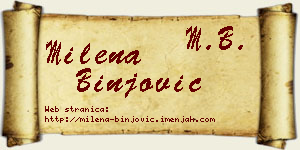 Milena Binjović vizit kartica